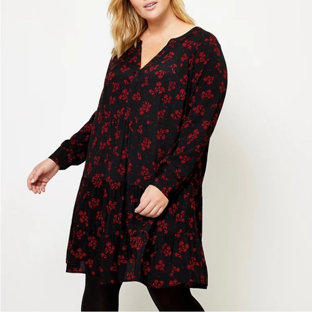 Loft Garden Split Neck Long Sleeve Dress - Picture 2 of 10